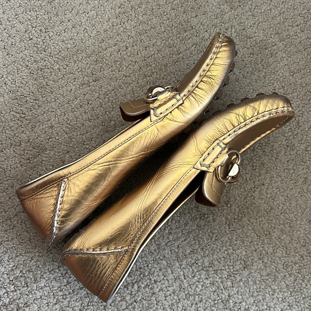 Gucci Bronze Metallic Bamboo Drivers 7 - Picture 7 of 10